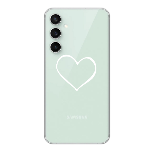 Samsung S24 Plus White heart Transparent Silicone TPU Θήκη