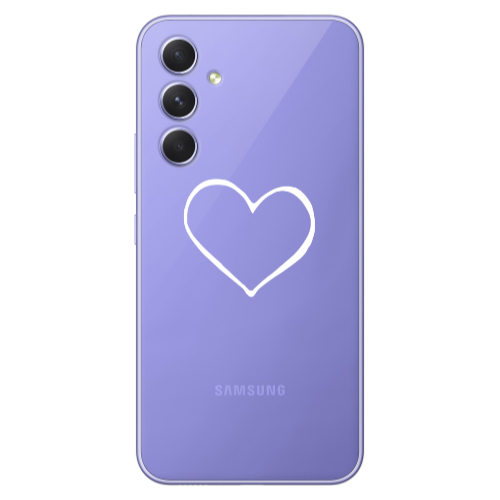 Samsung A35 White heart Transparent Silicone TPU Θήκη