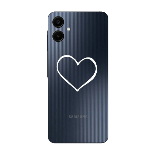 Samsung A06 White heart Transparent Silicone TPU Θήκη