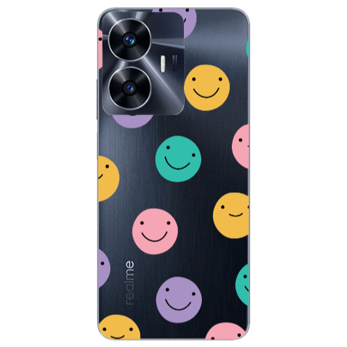 Realme Note 50 Colorful smiles Transparent Silicone TPU Θήκη
