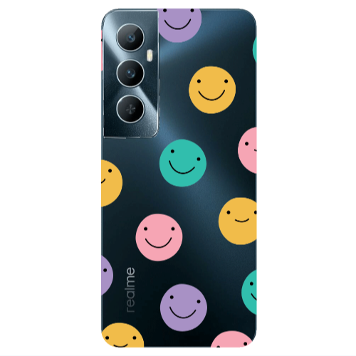 Realme C65 Colorful smiles Transparent Silicone TPU Θήκη