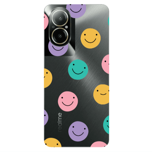 Realme C67 Colorful smiles Transparent Silicone TPU Θήκη