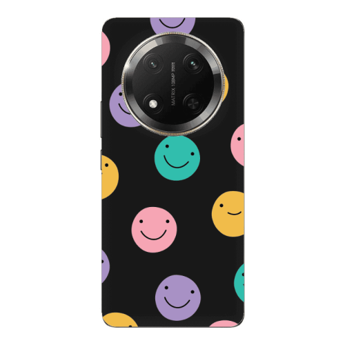 Honor Magic 7 Lite Colorful smiles Black Colored Silicone TPU Θήκη