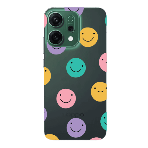 Oppo RENO 14 Colorful smiles Transparent Silicone TPU Θήκη