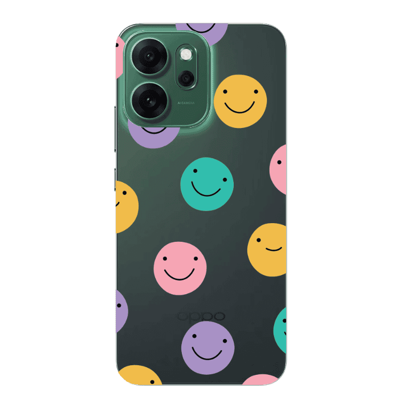 Oppo 14 F Colorful smiles Transparent Silicone TPU Θήκη