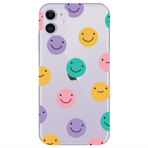 Apple iPhone 11  Colorful smiles Transparent Silicone TPU Θήκη