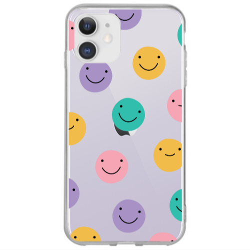 Apple iPhone 12 Colorful smiles Transparent Silicone TPU Θήκη