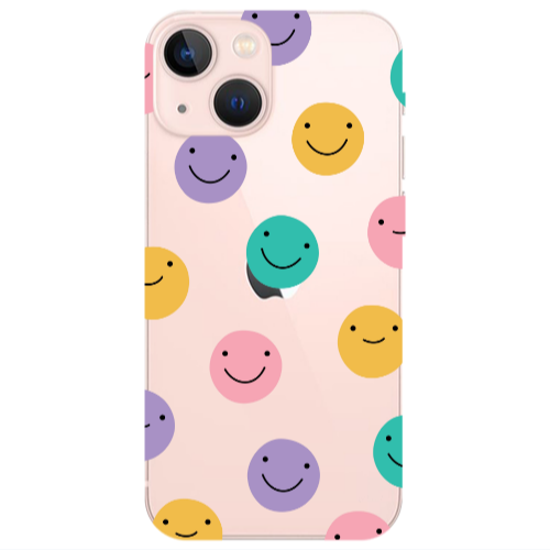 Apple iPhone 13 Colorful smiles Transparent Silicone TPU Θήκη