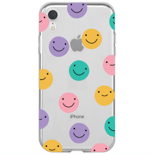 Apple iPhone Xr Colorful smiles Transparent Silicone TPU Θήκη
