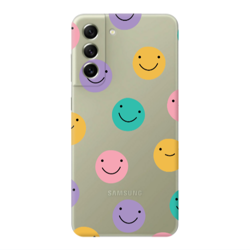 Samsung S21 Colorful smiles Transparent Silicone TPU Θήκη