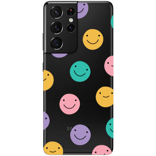 Samsung S21 Ultra Colorful smiles Transparent Silicone TPU Θήκη
