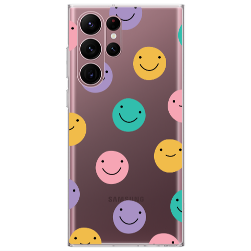 Samsung S22 Ultra Colorful smiles Transparent Silicone TPU Θήκη