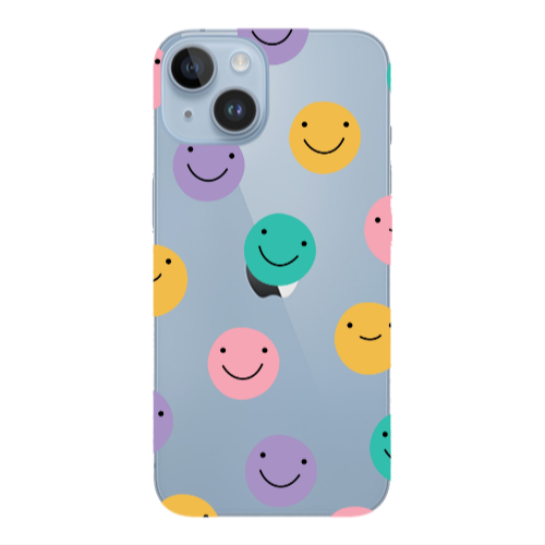 Apple iPhone 14  Colorful smiles Transparent Silicone TPU Θήκη