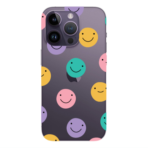 Apple iPhone 14 Pro  Colorful smiles Transparent Silicone TPU Θήκη