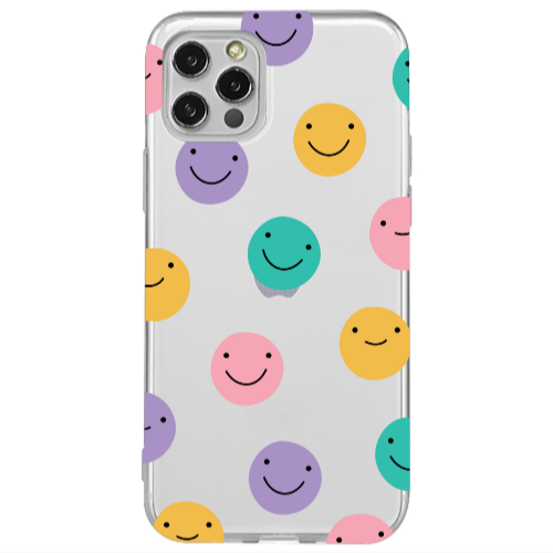 Apple iPhone 12 Pro Colorful smiles Transparent Silicone TPU Θήκη