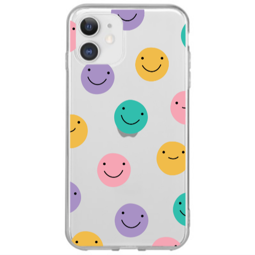 Apple iPhone 12 Mini Colorful smiles Transparent Silicone TPU Θήκη
