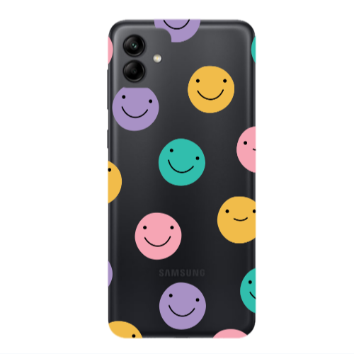 Samsung A04 Colorful smiles Transparent Silicone TPU Θήκη