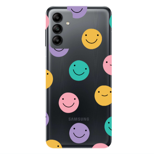 Samsung A04S Colorful smiles Transparent Silicone TPU Θήκη