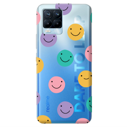 Realme 8 Pro Colorful smiles Transparent Silicone TPU Θήκη