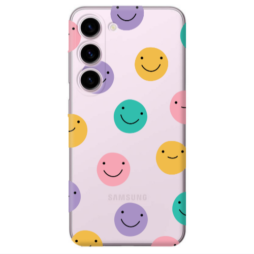 Samsung S23 Colorful smiles Transparent Silicone TPU Θήκη