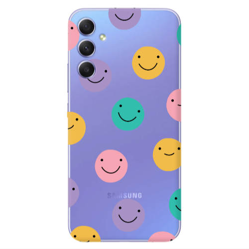 Samsung A34 Colorful smiles Transparent Silicone TPU Θήκη