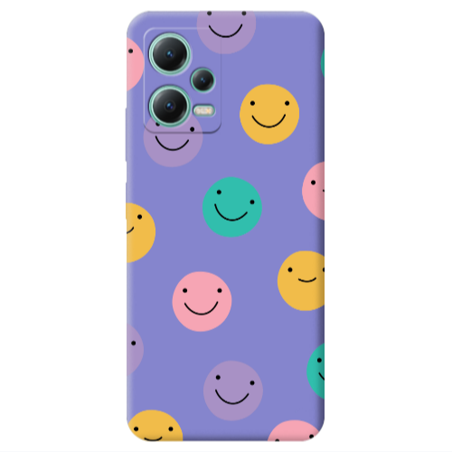 Xiaomi Redmi Note 12 Pro 5G Colorful smiles Purple Colored Silicone TPU Θήκη