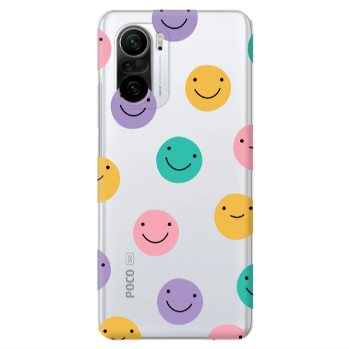 Xiaomi Poco F3 Colorful smiles Transparent Silicone TPU Θήκη