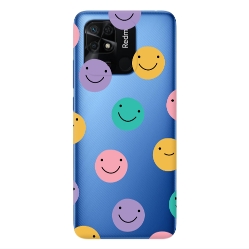 Xiaomi Poco C40 Colorful smiles Transparent Silicone TPU Θήκη