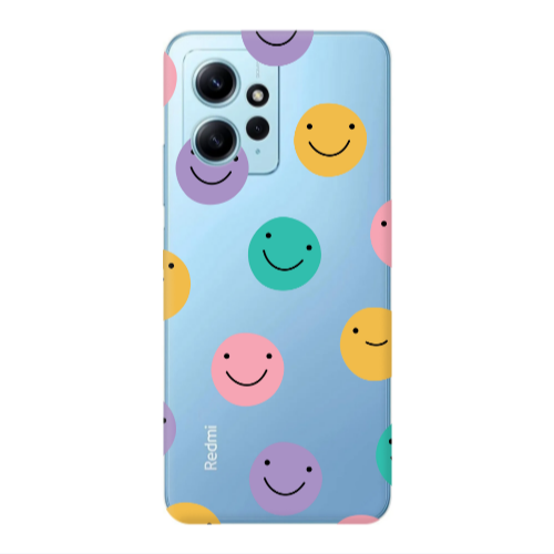 Xiaomi Redmi Note 12 4G Colorful smiles Transparent Silicone TPU Θήκη