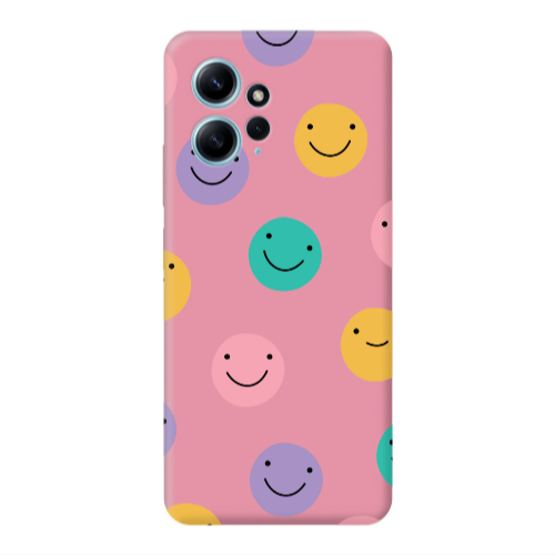 Xiaomi Redmi Note 12 4G Colorful smiles Pink Colored Silicone TPU Θήκη