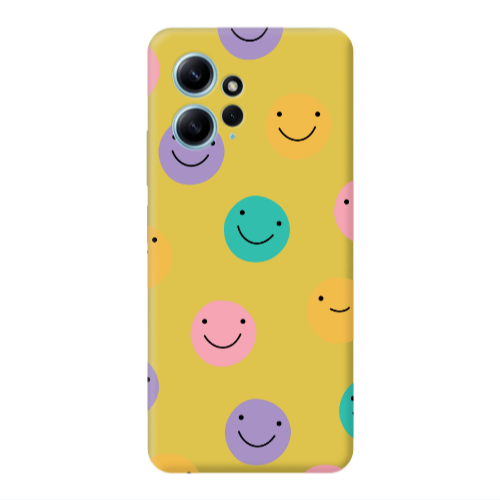Xiaomi Redmi Note 12 4G Colorful smiles Yellow Colored Silicone TPU Θήκη