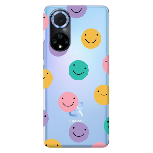 Huawei Nova 9 Colorful smiles Transparent Silicone TPU Θήκη