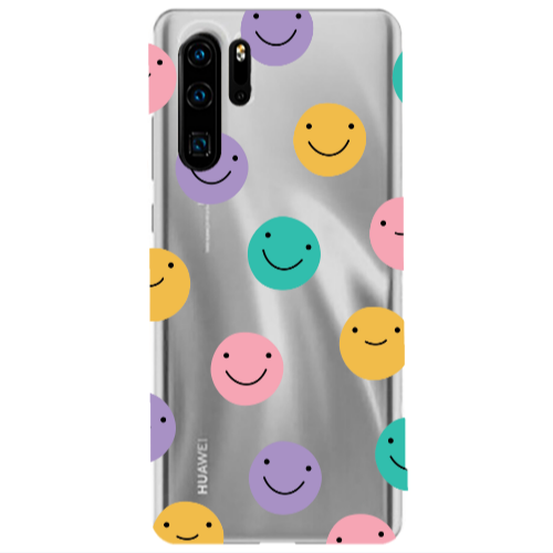 Huawei P30 Pro Colorful smiles Transparent Silicone TPU Θήκη