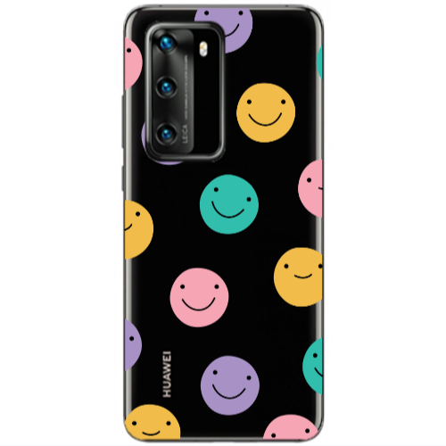 Huawei P40 Colorful smiles Transparent Silicone TPU Θήκη