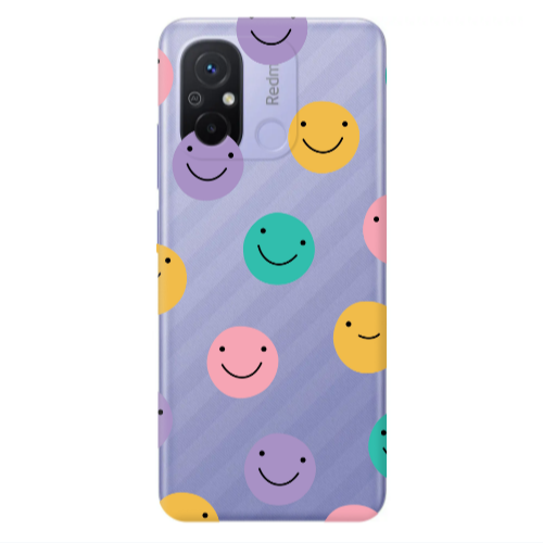 Xiaomi Redmi 12C Colorful smiles Transparent Silicone TPU Θήκη