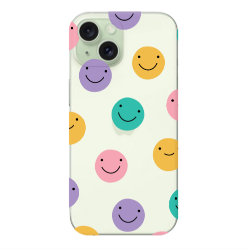 Apple iPhone 15 Colorful smiles Transparent Silicone TPU Θήκη