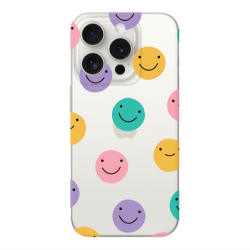 Apple iPhone 15 Pro Colorful smiles Transparent Silicone TPU Θήκη