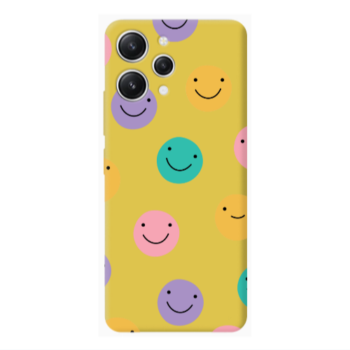 Xiaomi Redmi 12 Colorful smiles Yellow Colored Silicone TPU Θήκη