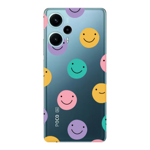 Xiaomi Poco F5 Colorful smiles Transparent Silicone TPU Θήκη