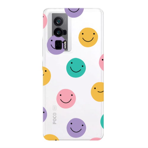 Xiaomi Poco F5 Pro Colorful smiles Transparent Silicone TPU Θήκη
