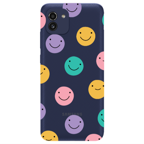 Samsung A03 Colorful smiles Transparent Silicone TPU Θήκη