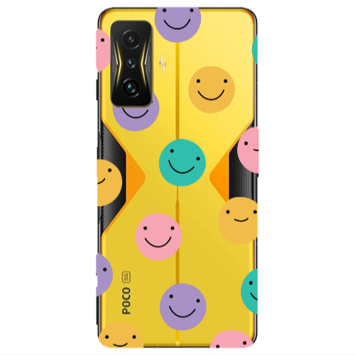 Xiaomi Poco F4 Gt Colorful smiles Transparent Silicone TPU Θήκη
