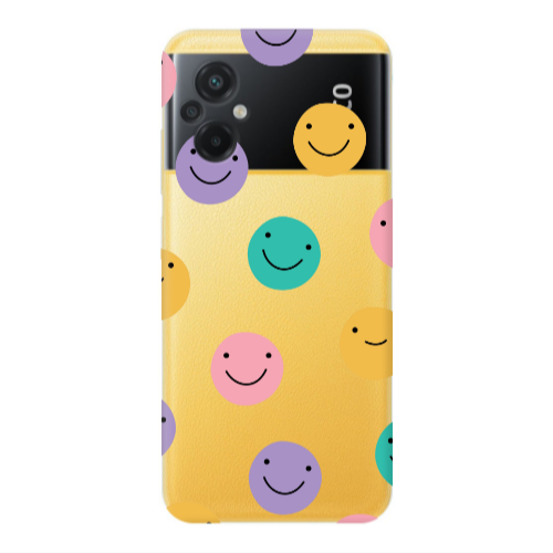 Xiaomi Poco M5 Colorful smiles Transparent Silicone TPU Θήκη
