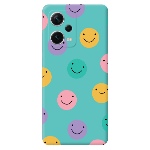 Xiaomi Poco X5 Colorful smiles Turquoise Colored Silicone TPU Θήκη