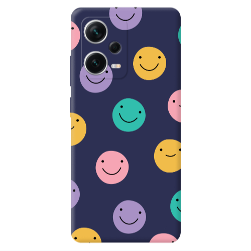 Xiaomi Poco X5 Colorful smiles Dark blue Colored Silicone TPU Θήκη