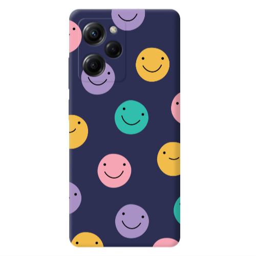 Xiaomi Poco X5 Pro Colorful smiles Dark blue Colored Silicone TPU Θήκη