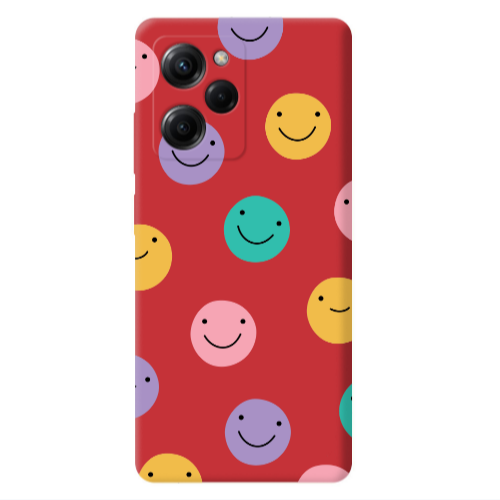Xiaomi Poco X5 Pro Colorful smiles Red Colored Silicone TPU Θήκη