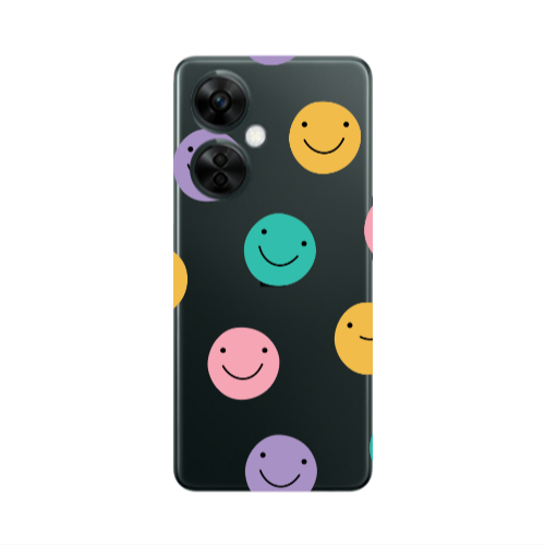 Oneplus Nord CE 3 Lite 5G Colorful smiles Transparent Silicone TPU Θήκη