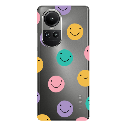 Oppo Reno10 5G Colorful smiles Transparent Silicone TPU Θήκη