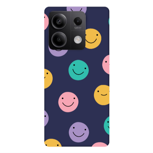 Xiaomi Redmi Note 13 5G Colorful smiles Dark blue Colored Silicone TPU Θήκη